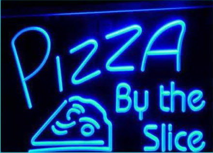 OPEN Pizza By The Slice Cafe Shop Light Sign